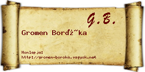 Gromen Boróka névjegykártya